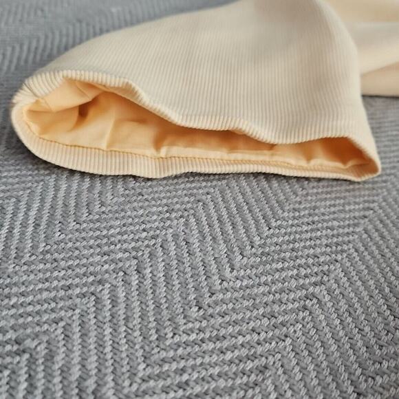 Talbots 100% Silk Rich Elegant Creamy Yellow Blazer Jacket 10W Lined Long Sleeve - Picture 15 of 16